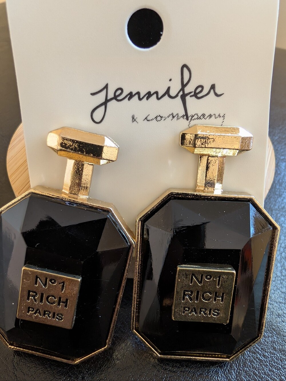 Black and Gold Statement Earrings